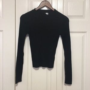 H&M black mock neck knit top sweater